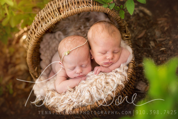 Newborn Boy and Girl Twins Location Session- Wilmington NC Newborn Photographer