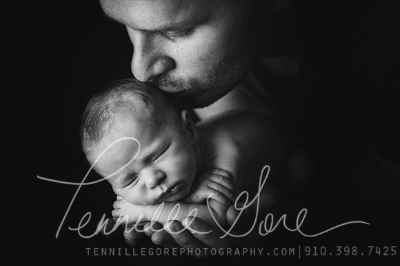 Cothran baby and dad- Wilmington NC newborn photography