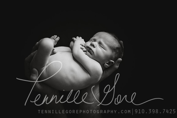In dad's hands- Wilmington NC Newborn Photographer
